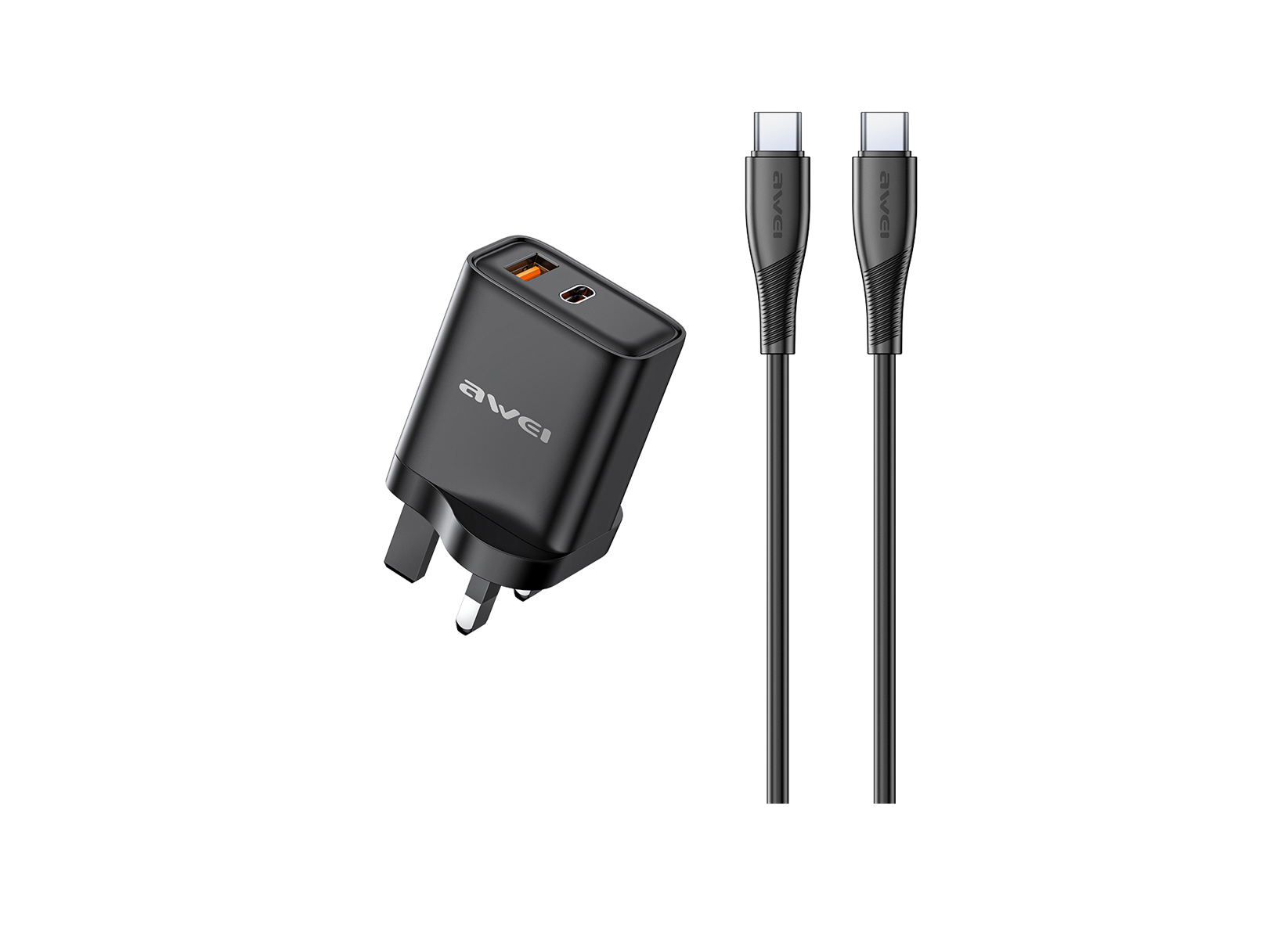 AWEI PD-81UK 22.5W Adapter USB-A & 20W USB-C